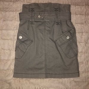 High waist gray denim skirt